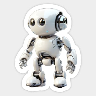 Futuristic White Toy Robot Sticker